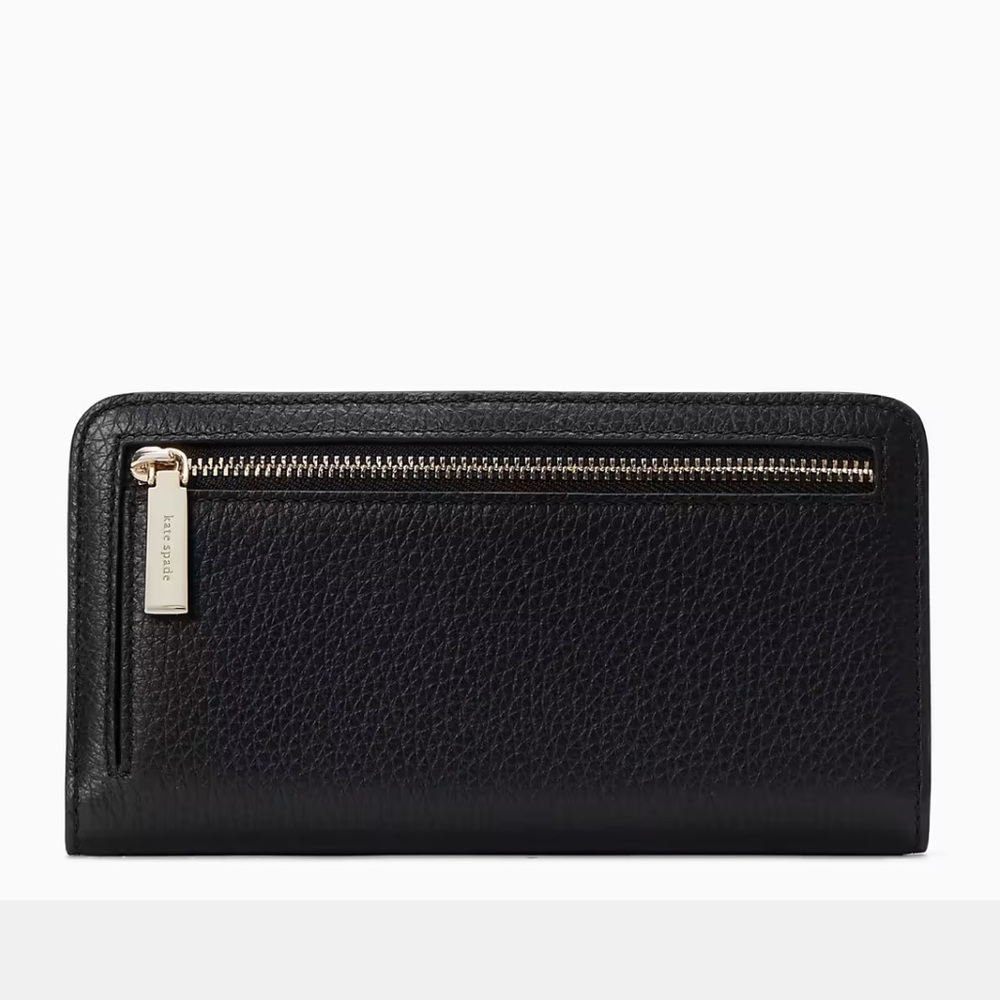 Kate Spade Dumpling Large Slim Bifold Wallet 
COLOR: Black - Picture 7 of 16
